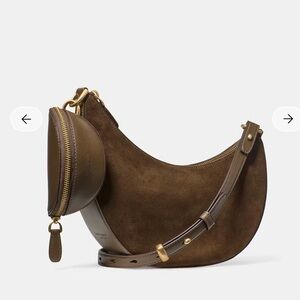 Kate Spade Duo Suede Crossbody bag in Burnt Sage